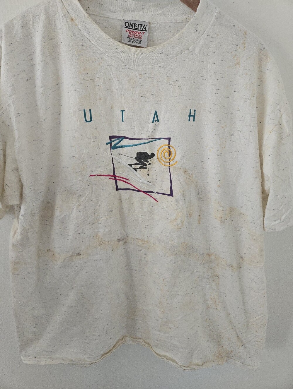 Vintage Oneita Utah Skiing Mens XL White - Picture 3 of 7
